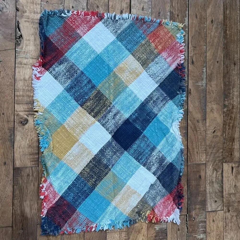 Threshold Cotton Multi-Color Woven Plaid Placemats 18